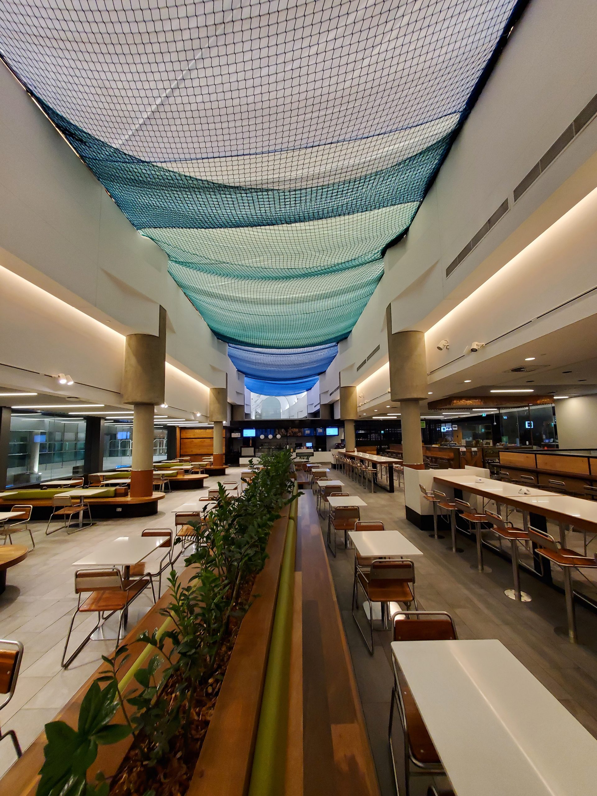 brisbane airport roof with mesh netting